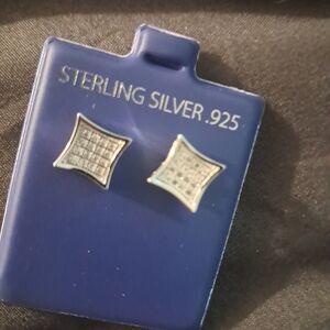 Sterling Silver bling 925 stud earrings